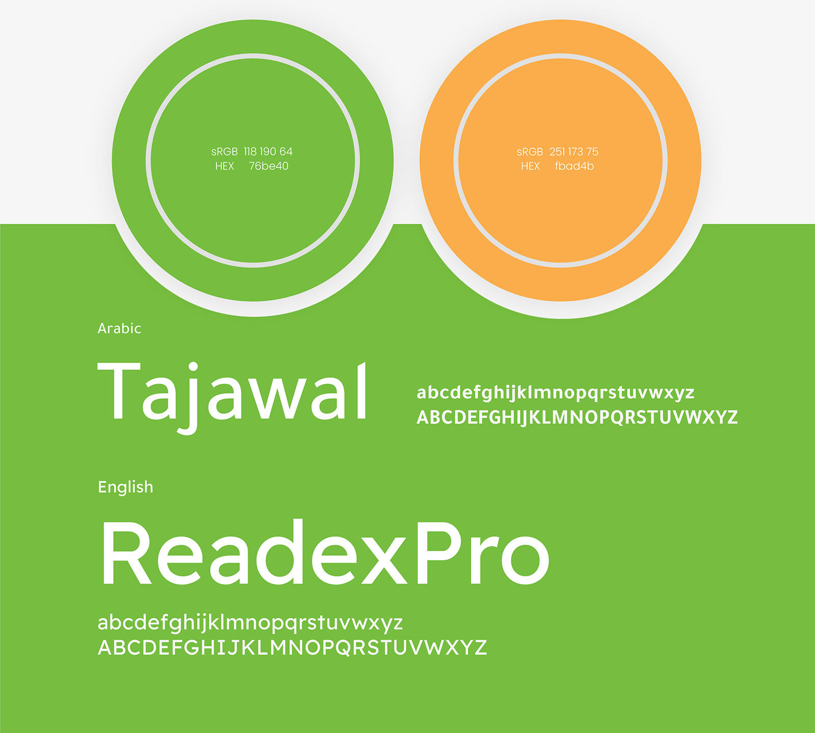الألوان والخطوط المستخدمة